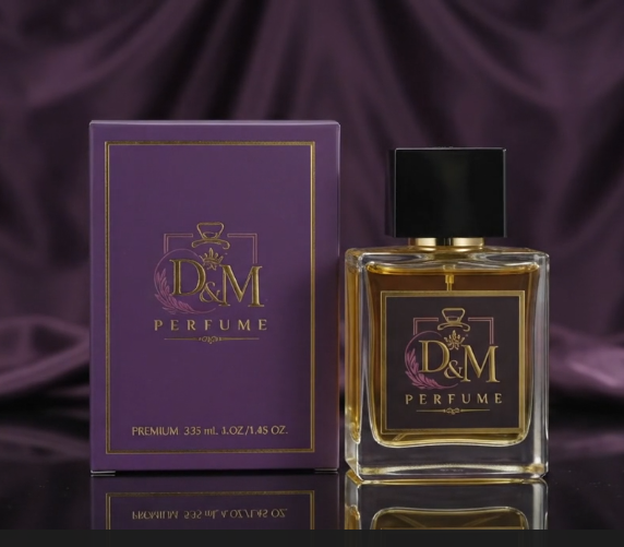 D&M Perfume — premium 100ml Eau De Parfum, purple box with gold accents and amber bottle